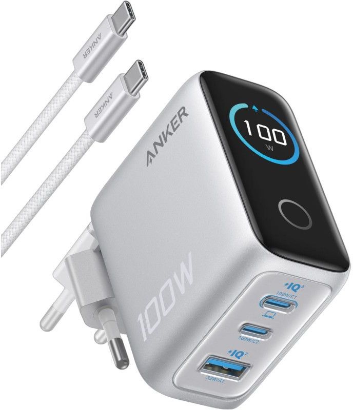 Сетевое зарядное устройство Anker USB-А + 2xUSB-C, 100Вт, LCD, серебристый, Сетевое зарядное устройство USB-А + 2xUSB-C, 100Вт, LCD, серебристый
Сетевое зарядное устройство Anker USB-А + 2xUSB-C, 100Вт, LCD, серебристый, Сетевое зарядное устройство USB-А + 2xUSB-C, 100Вт, LCD, серебристый