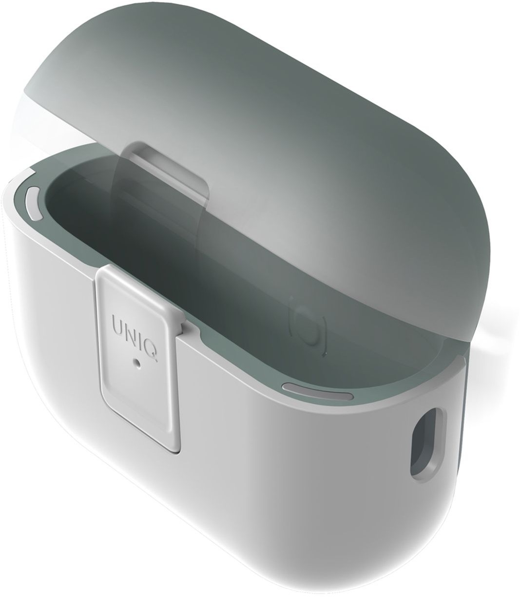 

Чехол Uniq Clyde для AirPods Pro 2, белый+мятный, Чехол Clyde для AirPods Pro 2, белый+мятный