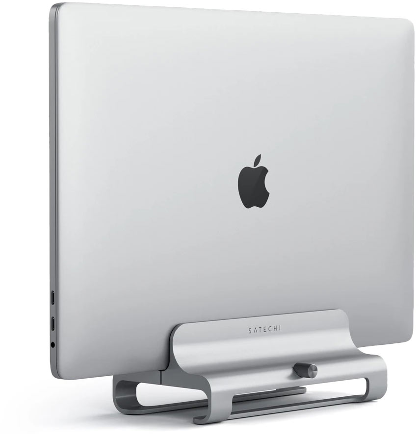 фото Подставка universal vertical aluminum laptop stand для macbook, серебристый satechi