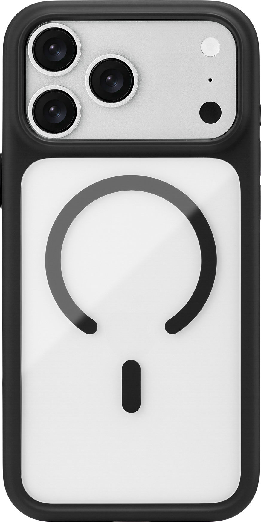 Чехол moonfish Shockproof MagSafe для iPhone 18 Pro Max, прозрачный, черный