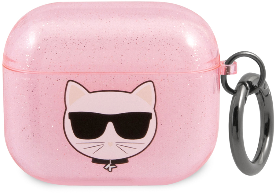 

Karl Lagerfeld Чехол & Choupette для AirPods 3, розовый с блестками