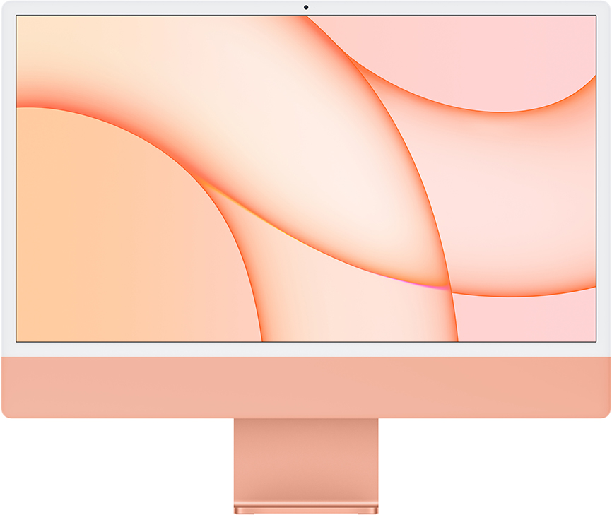 iMac 24" Retina 4,5K, (M1 8C CPU, 8C GPU), 8 ГБ, 256 ГБ SSD, оранжевый