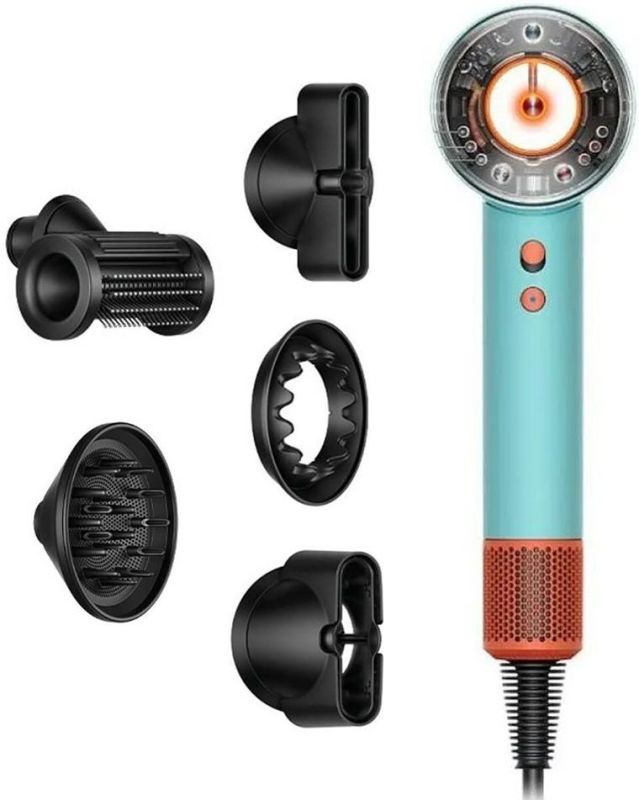  Dyson Фен Supersonic HD16, 5 насадок, голубой+оранжевый