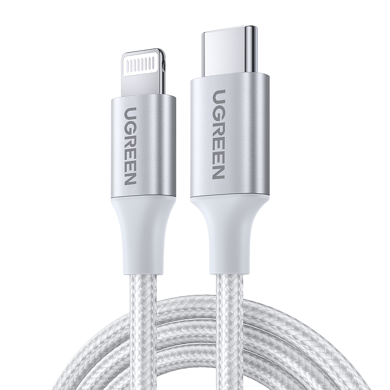 Кабель UGREEN US304 USB-C - Lightning, 1,5 м, серебристый