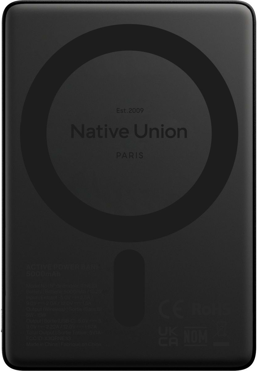 Native Union Внешний аккумулятор Classic Magnetic 5000 мАч, черный