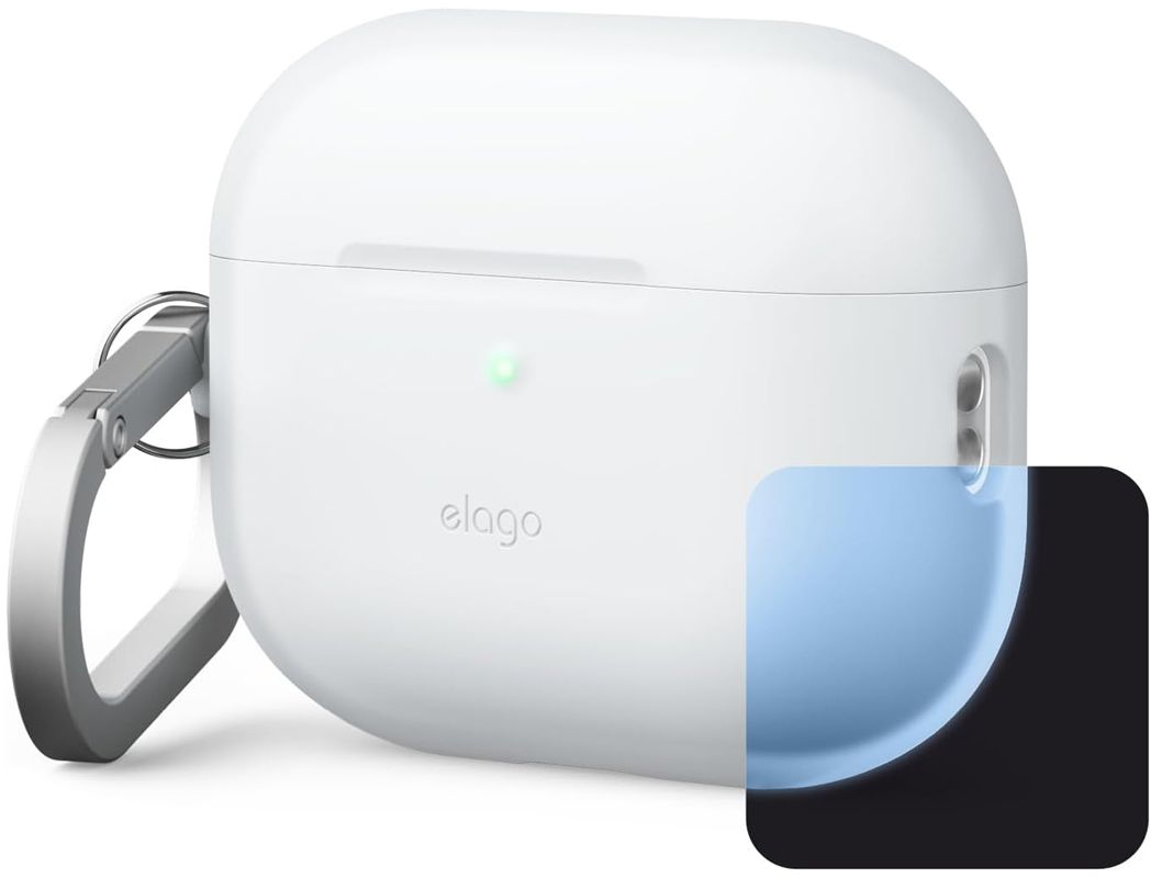

Чехол Elago Silicone Hang Nightglow Blue для AirPods Pro 3, силикон, прозрачный, Чехол Silicone Hang Nightglow Blue для AirPods Pro 3, силикон, прозрачный