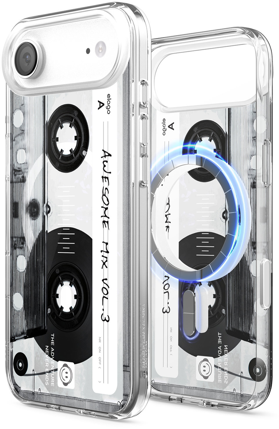 

Чехол Elago Magnetic Unique Cassete Tape для iPhone Air, MagSafe, прозрачный, Чехол Magnetic Unique Cassete Tape для iPhone Air, MagSafe, прозрачный