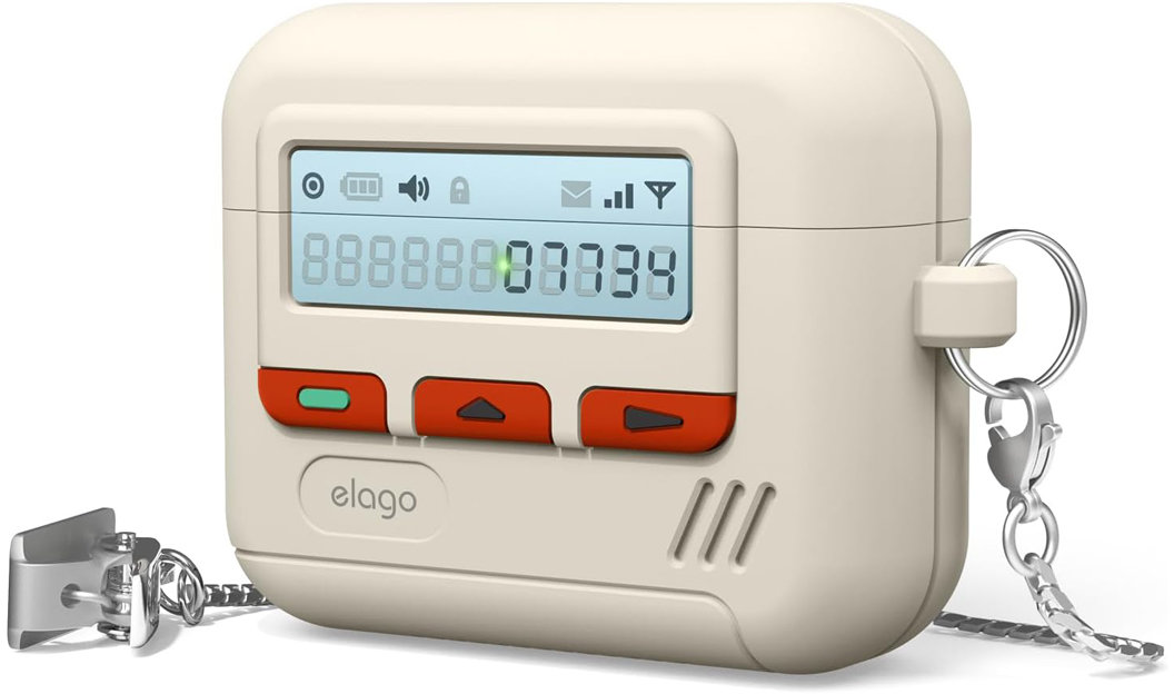 Чехол Elago Unique Pager для AirPods 4, силикон, белый