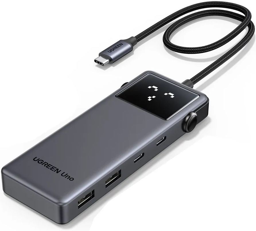 Адаптер UGREEN UNO 6-in-1 USB-C+HDMI+USB-A+USB-C, серый