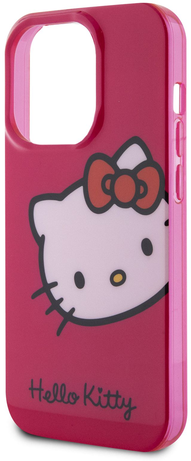 Бренд Чехол Hello Kitty Head для iPhone 15 Pro, розовый