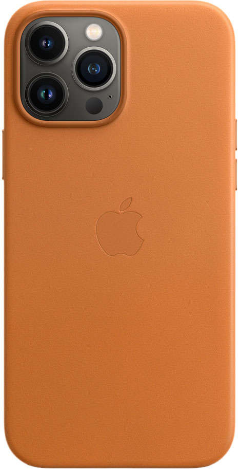 фото Чехол magsafe для iphone 13 pro max, кожа, «золотистая охра» apple