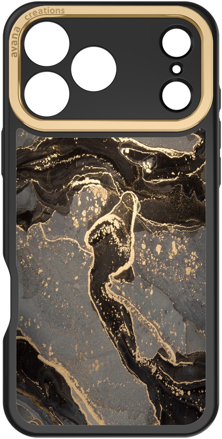 

Чехол Avana Marbly MagSafe для iPhone 17 Pro, полуночное золото, Черный, Чехол Avana Marbly MagSafe для iPhone 17 Pro, полуночное золото
