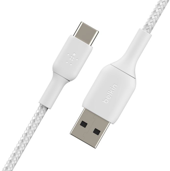 Кабель Belkin BoostCharge Braided USB-A - USB-C, 2 м, нейлон, белый Вид№3