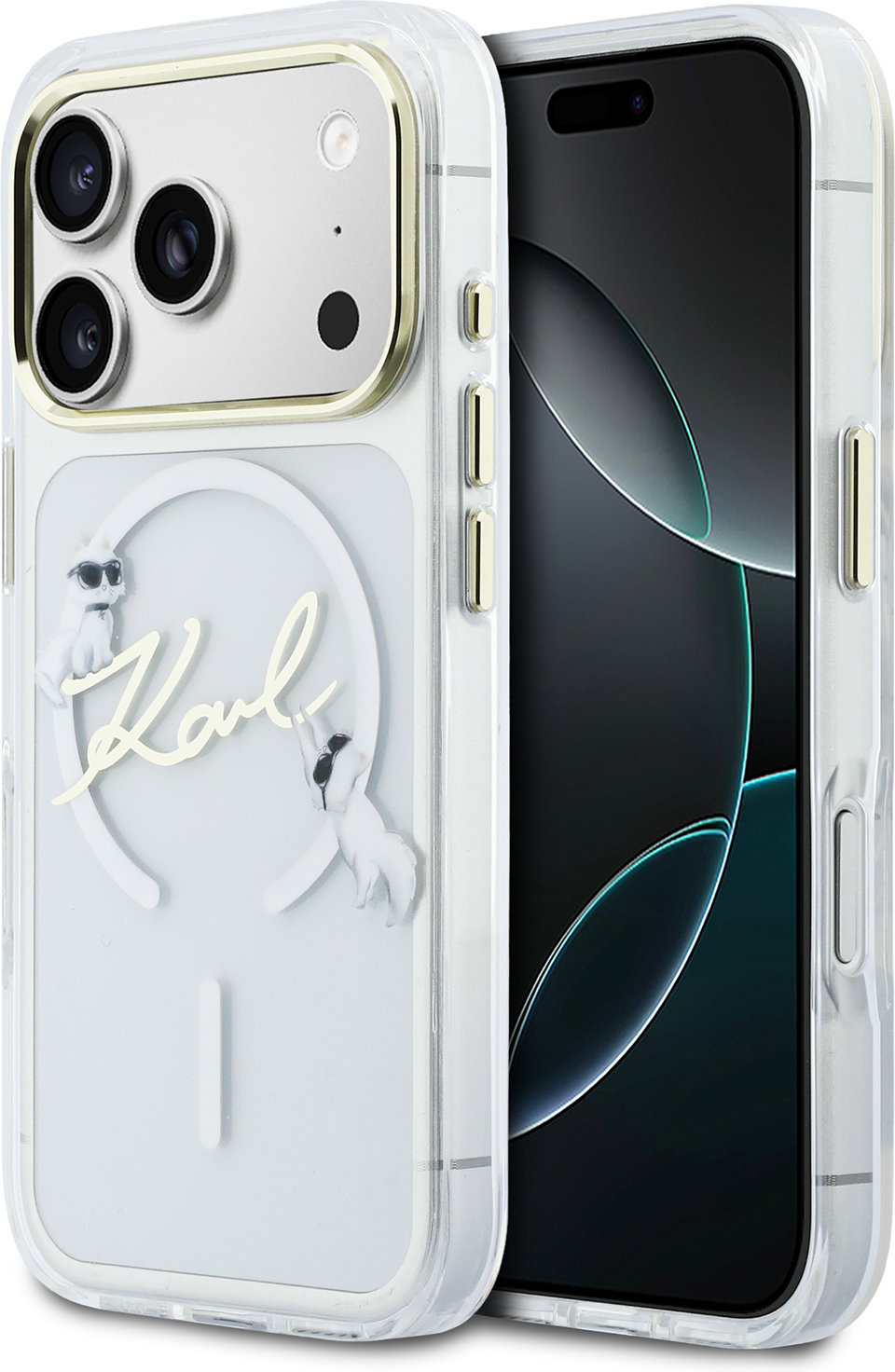 Чехол Karl Lagerfeld IML Choupettes MagSafe для iPhone 18 Pro, прозрачный