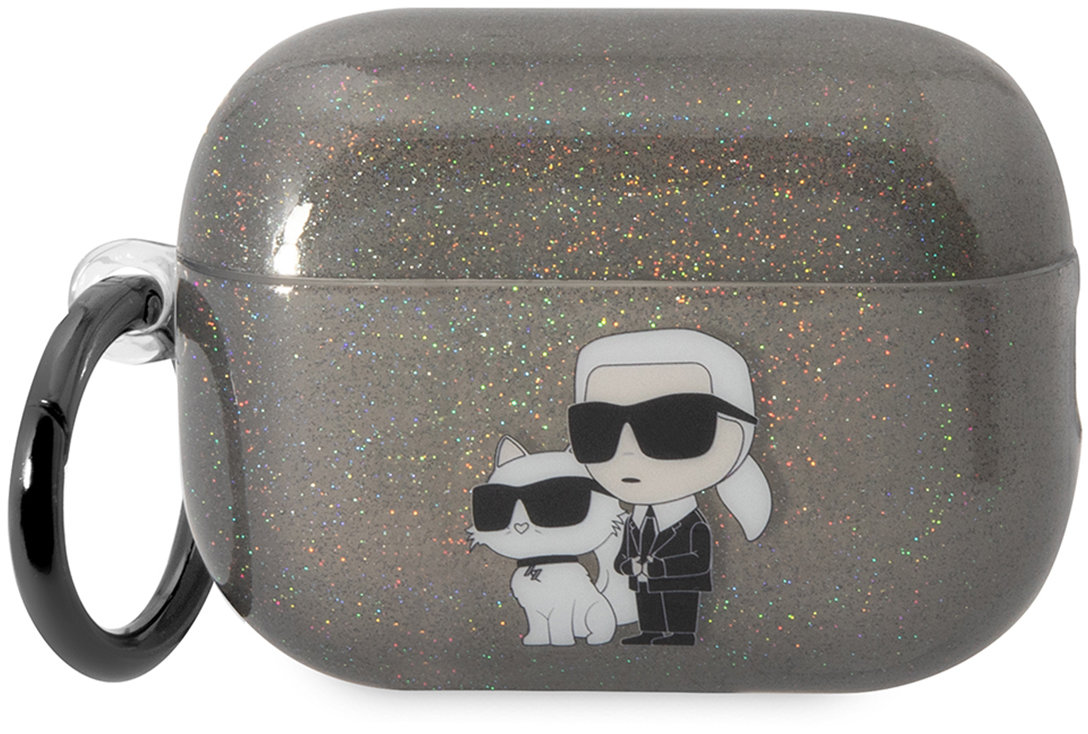 

Чехол Karl Lagerfeld & Choupette TPU Glitters для AirPods Pro 2, черный, Чехол & Choupette TPU Glitters для AirPods Pro 2, черный