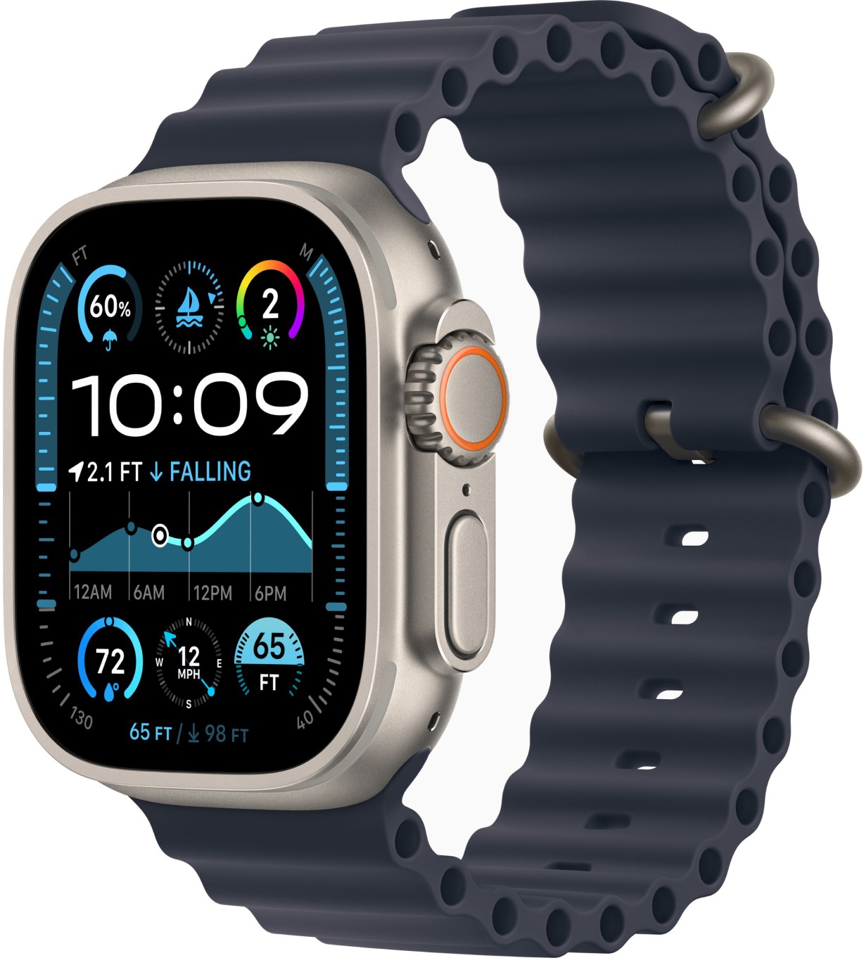

Apple Watch Ultra 2 GPS + Cellular, 49 мм, корпус из бежевого титана, ремешок Ocean темно-синего цвета, Темно-синий, Watch Ultra 2 GPS + Cellular, 49 мм, корпус из бежевого титана, ремешок Ocean темно-синего цвета