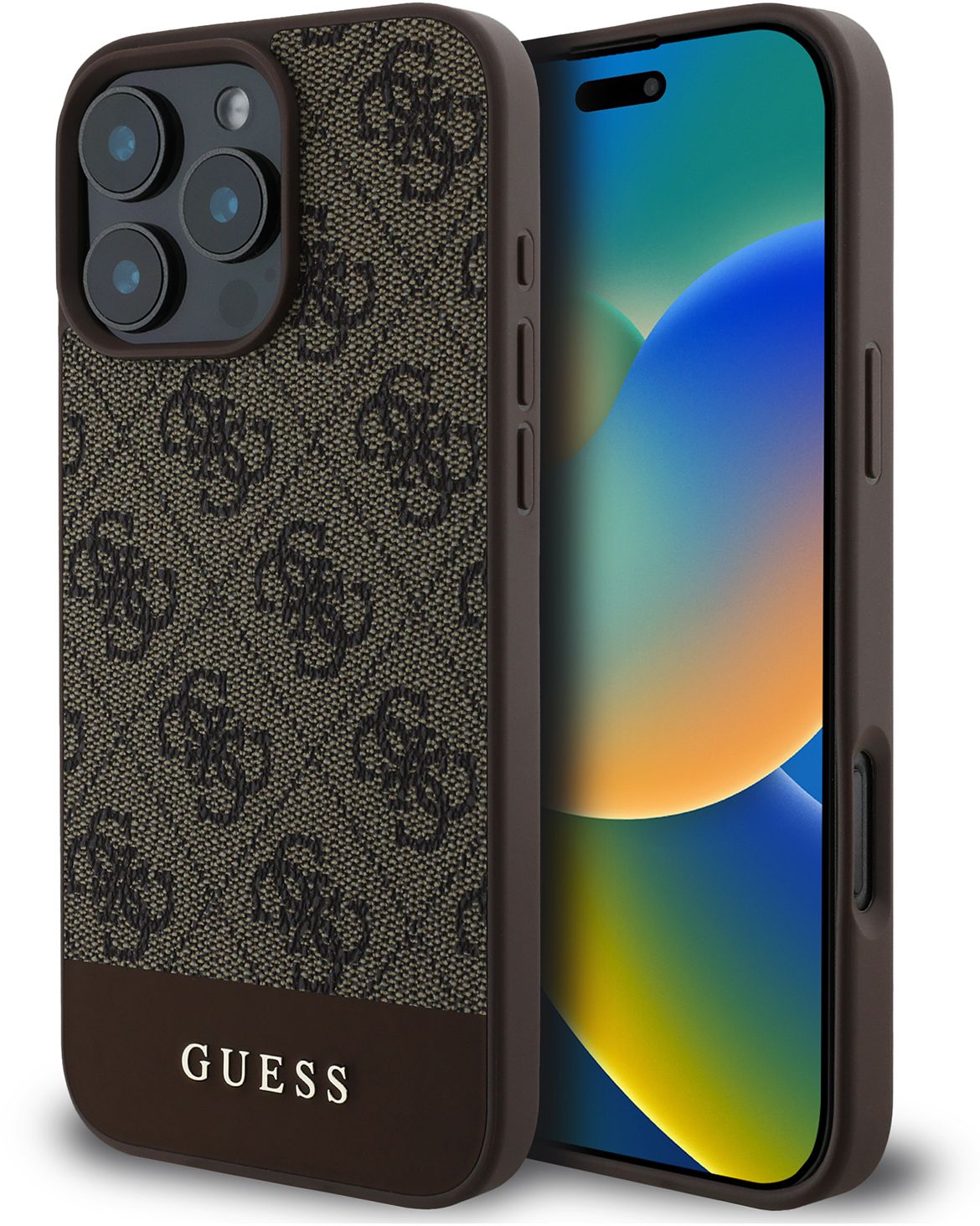 

Чехол Guess Bottom для iPhone 16 Pro Max, коричневый, Чехол Bottom для iPhone 16 Pro Max, коричневый