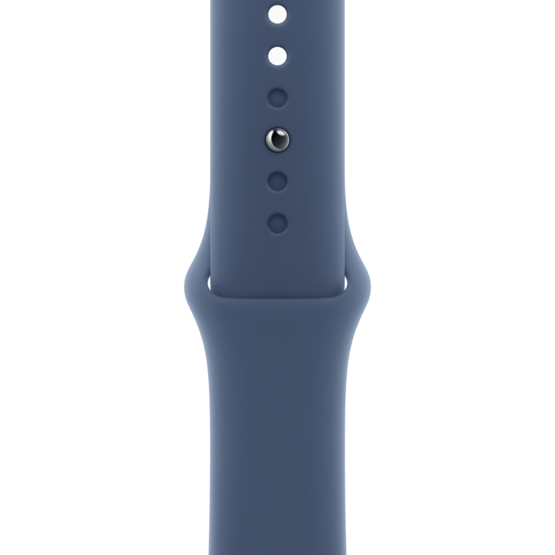 Apple Watch SE 2024, 40 мм, корпус из алюминия серебристого цвета, спортивный ремешок цвета «синий деним» S/M Фото-3