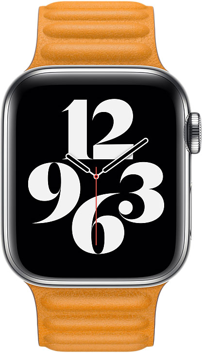 Купить Кожаный браслет Apple Watch 44 мм, размер M/L, «золотой апельсин ...