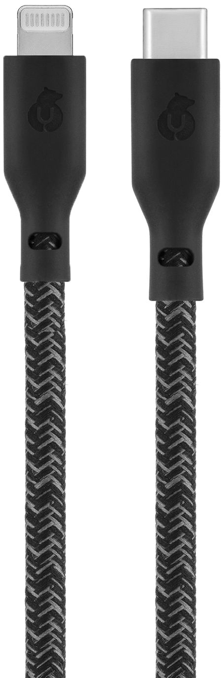 Кабель uBear Trend Cable USB-C - Lightning, 1.2 м, нейлон, черный