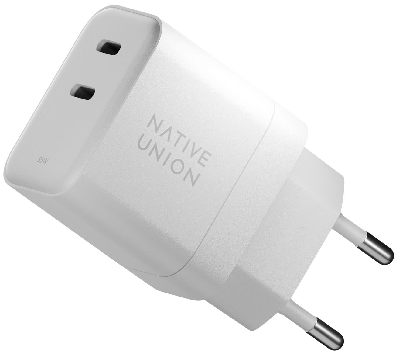 Сетевое зарядное устройство Native Union Fast GaN Charger 2 USB-C, PD, 35 Вт, белый