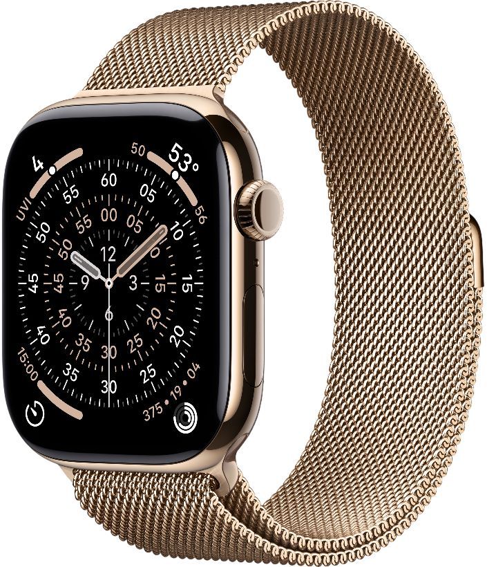 

Умные часы Apple Watch Series 11, 46 mm, GPS+Cellular, Gold Titanium Gold Milanese Loop M/L, Золотой, Умные часы Watch Series 11, 46 mm, GPS+Cellular, Gold Titanium Gold Milanese Loop M/L