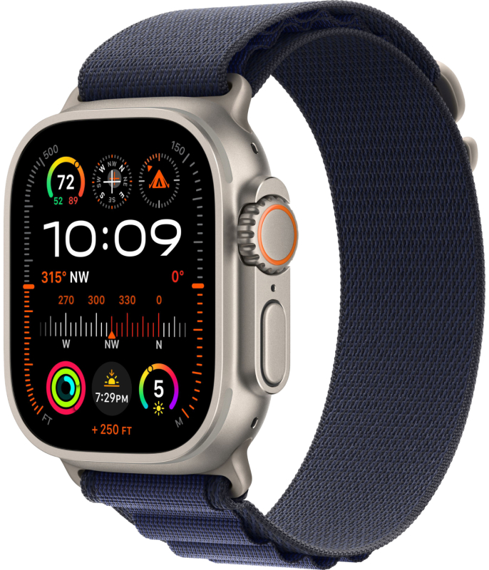 

Apple Watch Ultra 2 GPS + Cellular, 49 мм, корпус из бежевого титана, ремешок Alpine темно-синего цвета, размер M, Темно-синий, Watch Ultra 2 GPS + Cellular, 49 мм, корпус из бежевого титана, ремешок Alpine темно-синего цвета, размер M