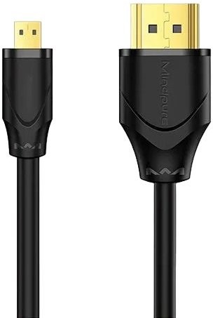 Кабель Mindpure micro HDMI - HDMI, 2м, ПВХ, черный YT000039297