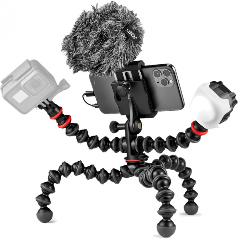 

Joby Комплект GorillaPod Mobile Vlogging Kit: штатив, осветитель, микрофон, Черный