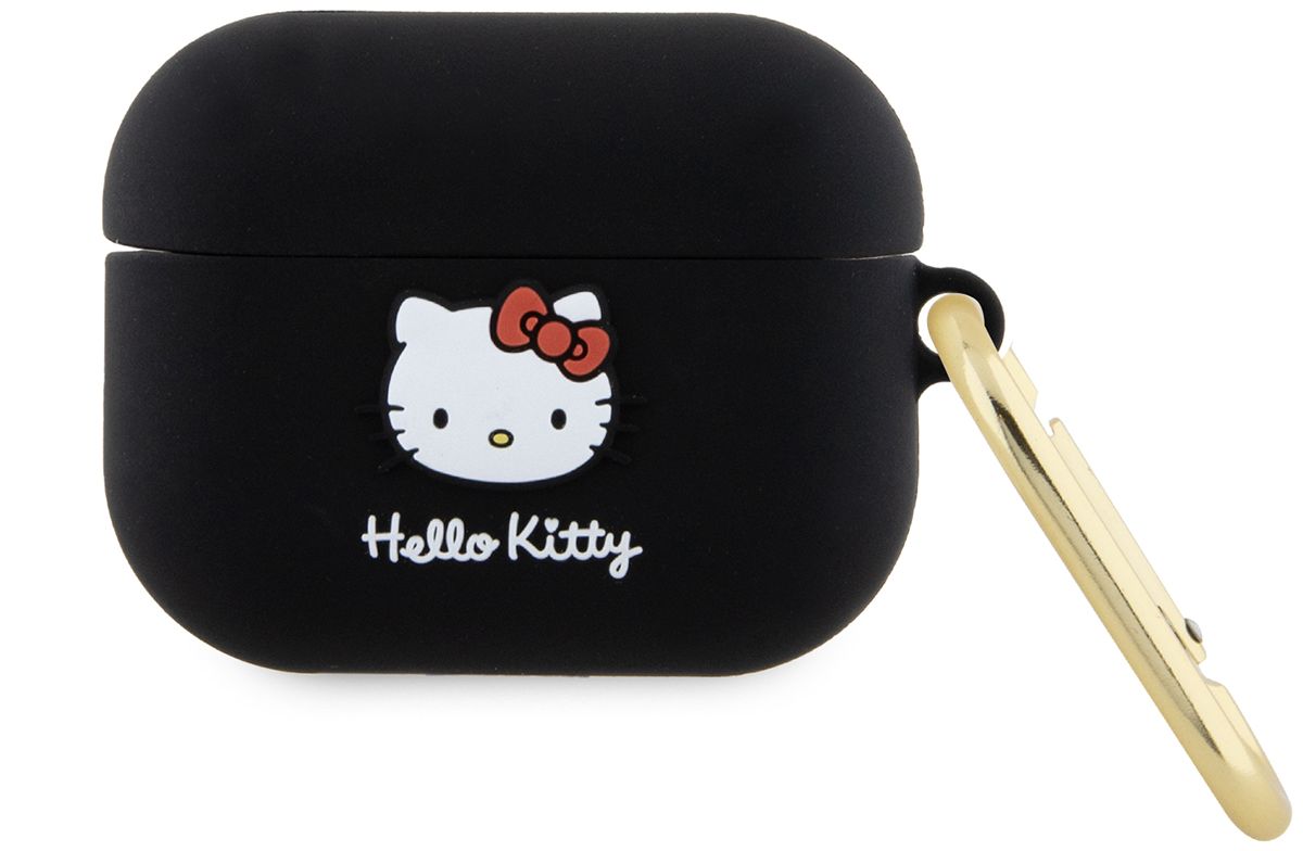 Бренд Чехол Hello Kitty 3D Head для Airpods Pro, черный