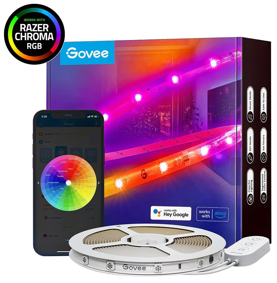 Лента светодиодная Govee Protective Wi-Fi RGBIC 10 м, цветной H619A3D1 - фото 2