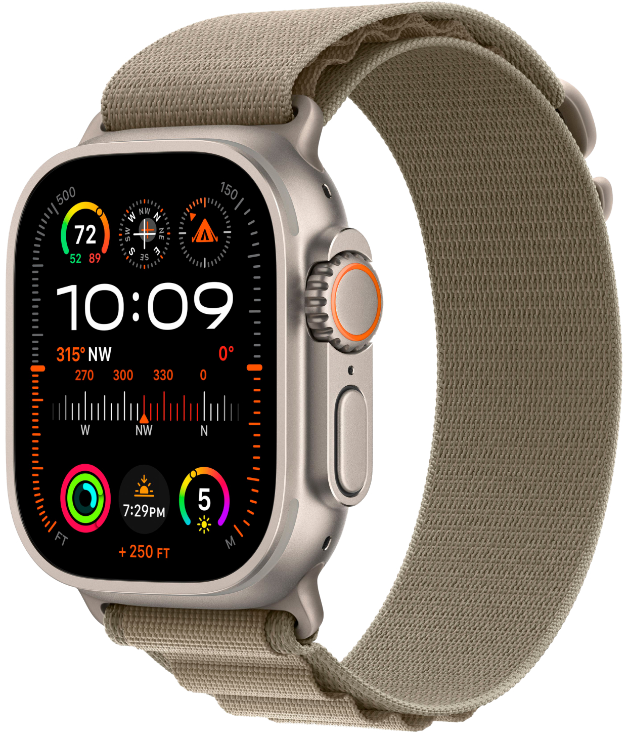 Бренд Apple Watch Ultra 2 GPS + Cellular, 49 мм, корпус из титана, ремешок Alpine оливкового цвета, размер M