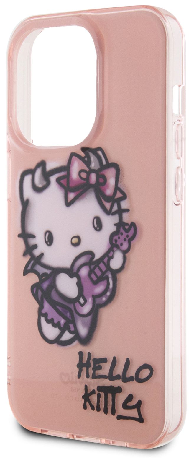 Бренд Чехол Hello Kitty Graffiti Guitar для iPhone 15 Pro Max, розовый