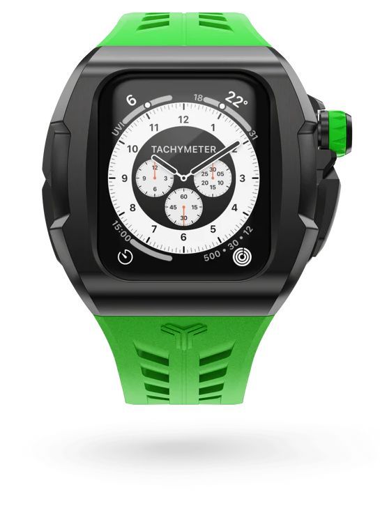

Y24 Чехол для Apple Watch 45mm, сталь/cиликон, черный/зеленый, Зелено-черный