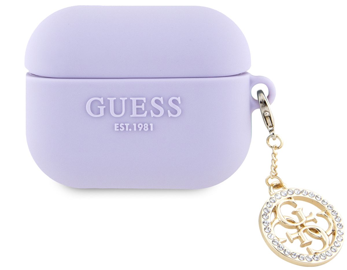 Бренд Чехол Guess Diamond Charm для Airpods Pro, пурпурный