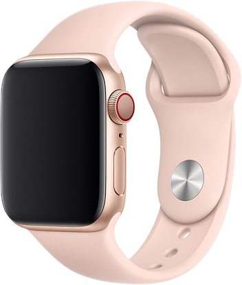Ремешок для Apple Watch 42/44 мм, силикон, розовый песок