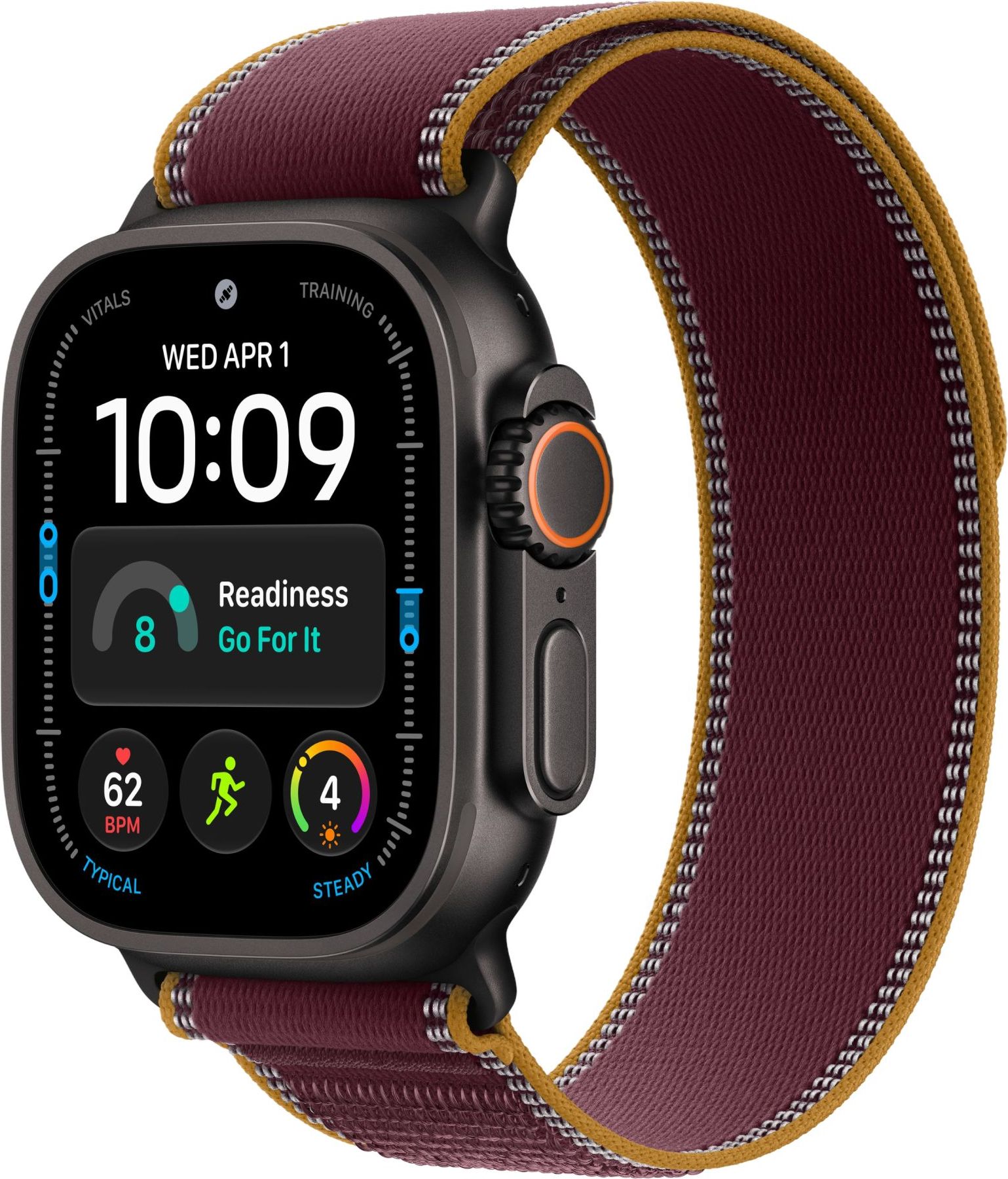 Умные часы Apple Watch Ultra 4 GPS+Cellular, 49 мм, Black Titanium Burgundy Trail Loop M/L
