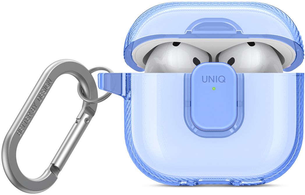 

Чехол Uniq Glase PRO TPU Lock case Cloudy Blue для Airpods 4, синий, Чехол Glase PRO TPU Lock case Cloudy Blue для Airpods 4, синий