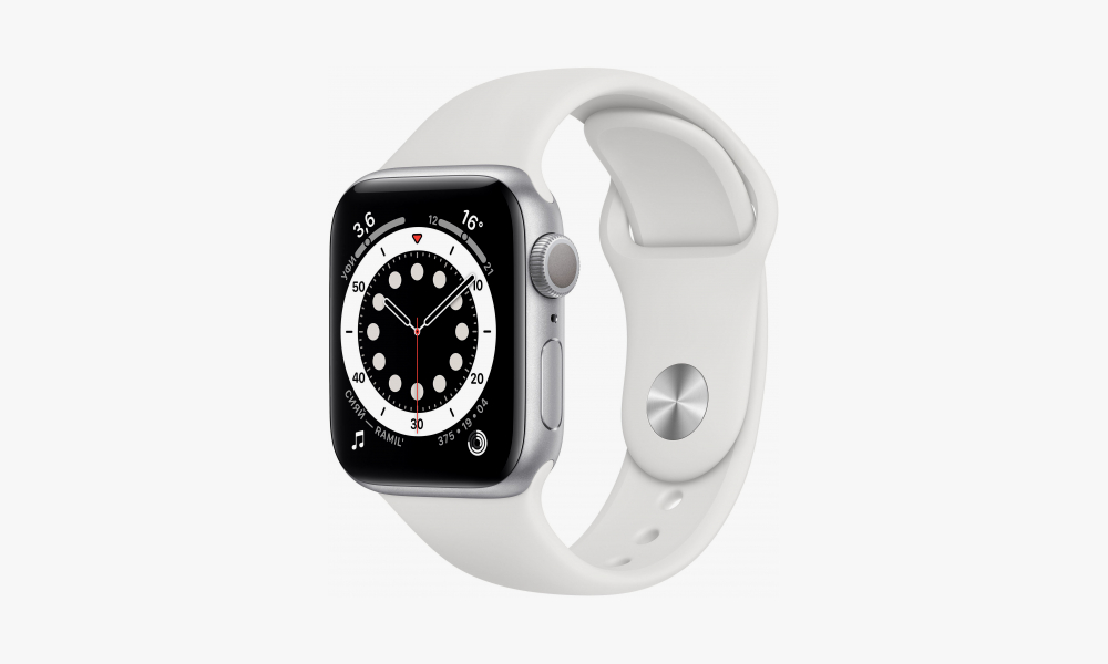 Купить Apple Watch Series 6, 40 мм, корпус из алюминия серебристого ...