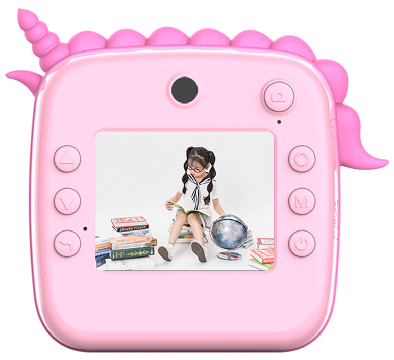 Фотопринтер детский KID JOY Print Cam, 2,4'' HD экран, 2 линзы, розовый P23 Pink - фото 1