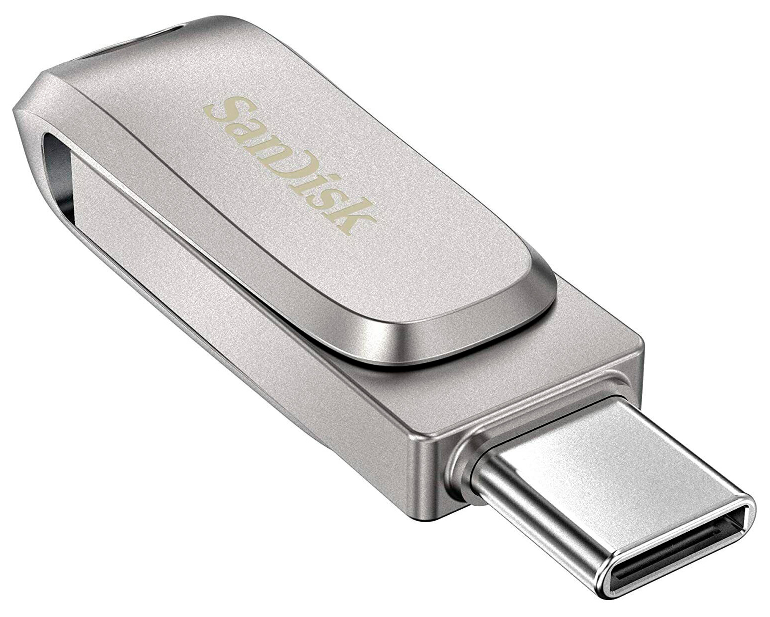 Флэш-накопитель SanDisk Ultra Dual Drive Luxe 256 Гб, серебристый