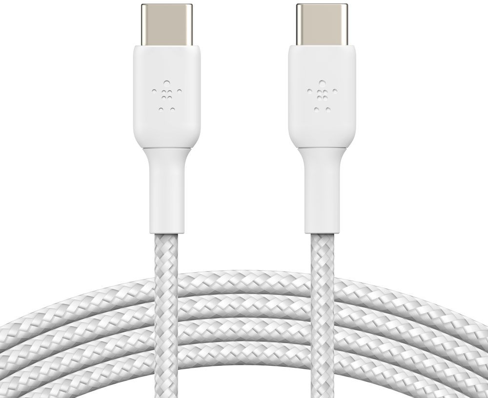 Кабель Belkin BoostCharge Braided USB-C - USB-C, 1 м, нейлон, белый