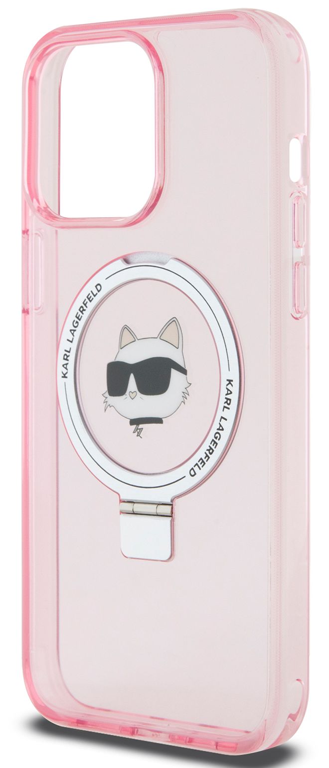 Бренд Чехол Karl Lagerfeld NFT Choupette Ring для iPhone 15 Pro Max MagSafe, розовый