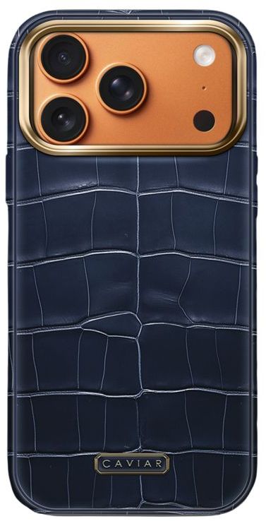 

Чехол Caviar Leather Case для iPhone 17 Pro Max, кожа, синий, Чехол Leather Case для iPhone 17 Pro Max, кожа, синий