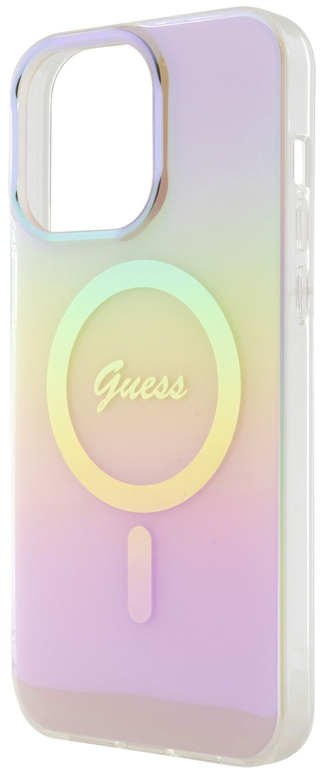 Бренд Чехол Guess Peony glitter для iPhone 15 Pro Max MagSafe, розовый