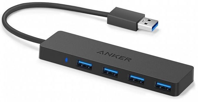 Адаптер Anker Ultra Slim 4 USB-A, черный