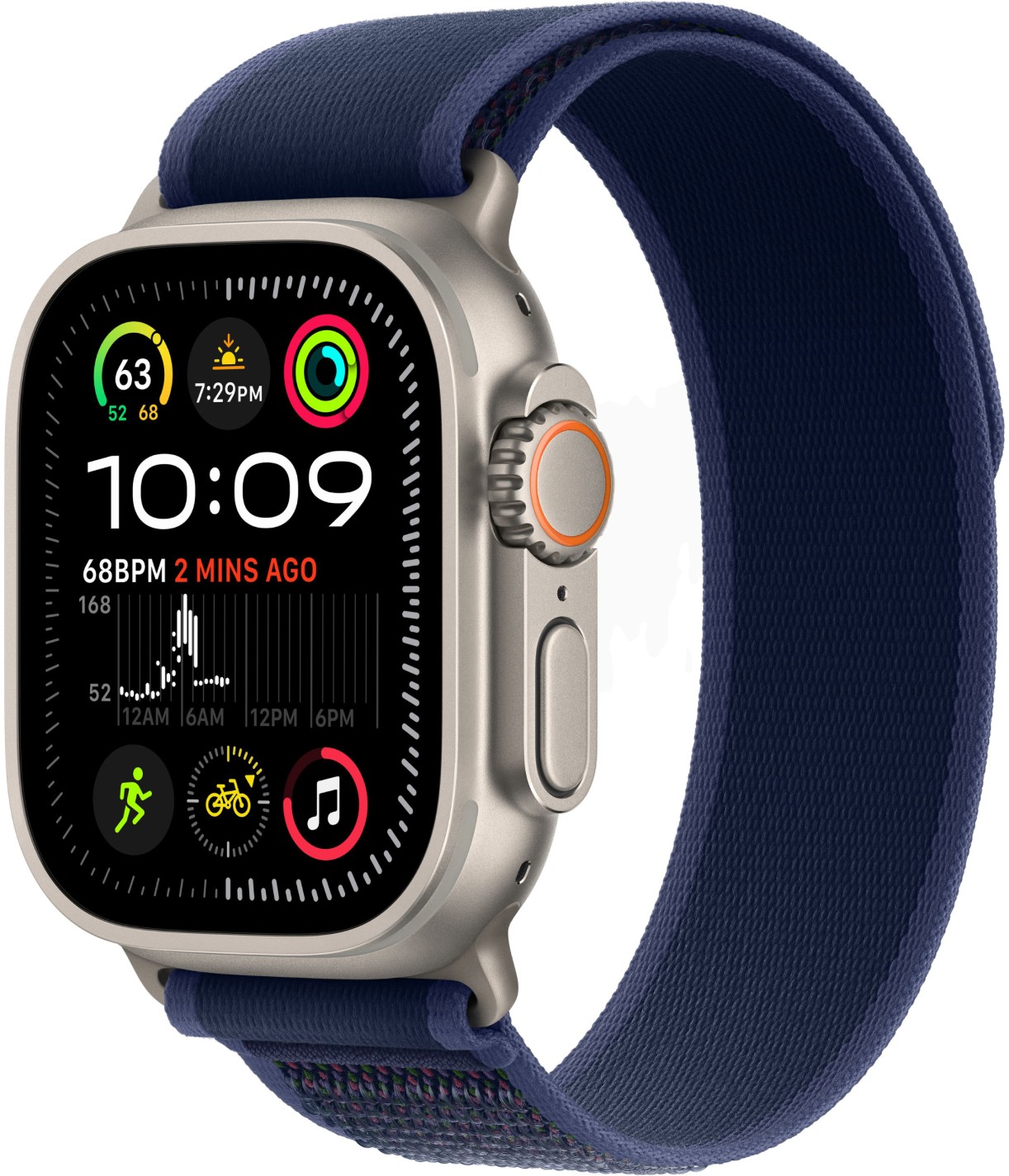 

Apple Watch Ultra 2 GPS + Cellular, 49 мм, корпус из бежевого титана, ремешок Trail голубого цвета, размер M, Голубой, Watch Ultra 2 GPS + Cellular, 49 мм, корпус из бежевого титана, ремешок Trail голубого цвета, размер M