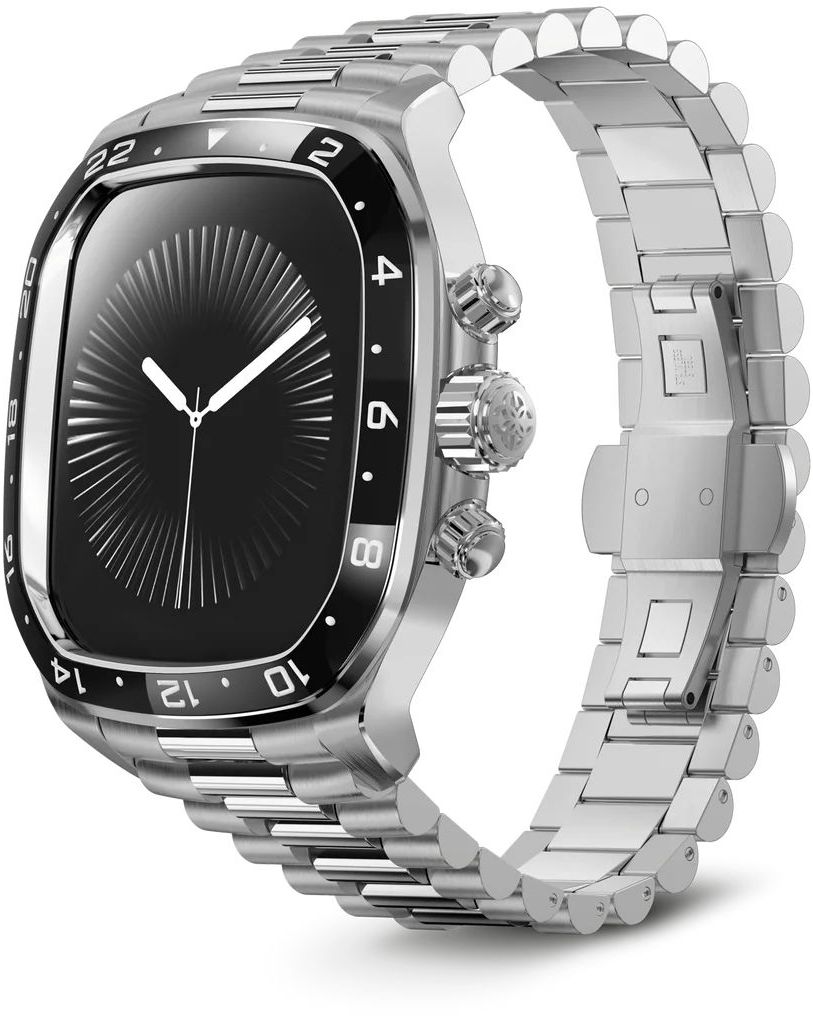 

Чехол Golden Concept для Apple Watch CRS46, серебристый-черный, Черный/серебристый, Чехол для Apple Watch CRS46, серебристый-черный