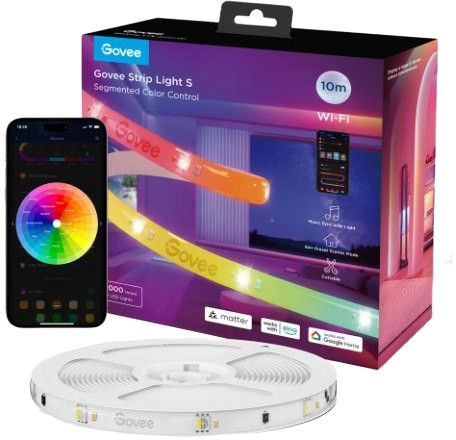 

Лента светодиодная Govee Protective Coating Wi-Fi RGBIC 10 м, цветной, Разноцветный, Лента светодиодная Protective Coating Wi-Fi RGBIC 10 м, цветной