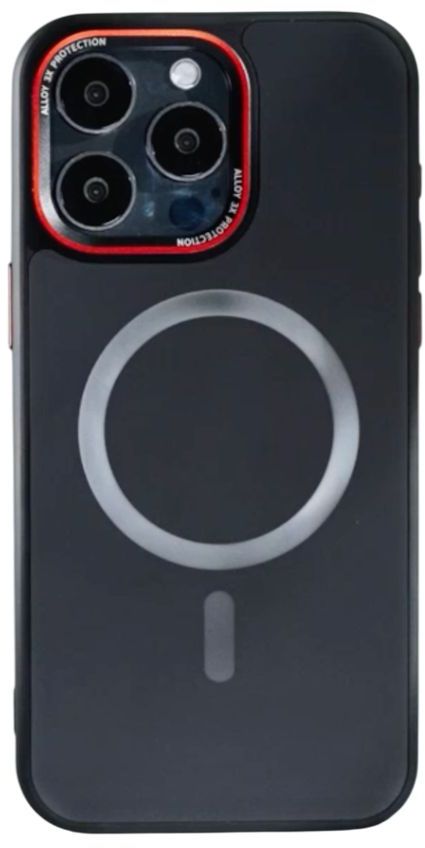 

Чехол URR Matte Pure Glass MagSafe для iPhone 16 Pro, черный, Чехол Matte Pure Glass MagSafe для iPhone 16 Pro, черный